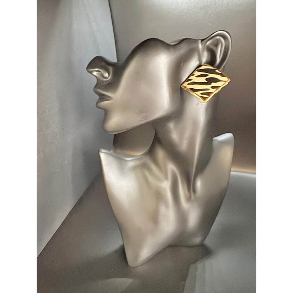 Vintage Handmade Painted Ceramic Zebra Post Earrings